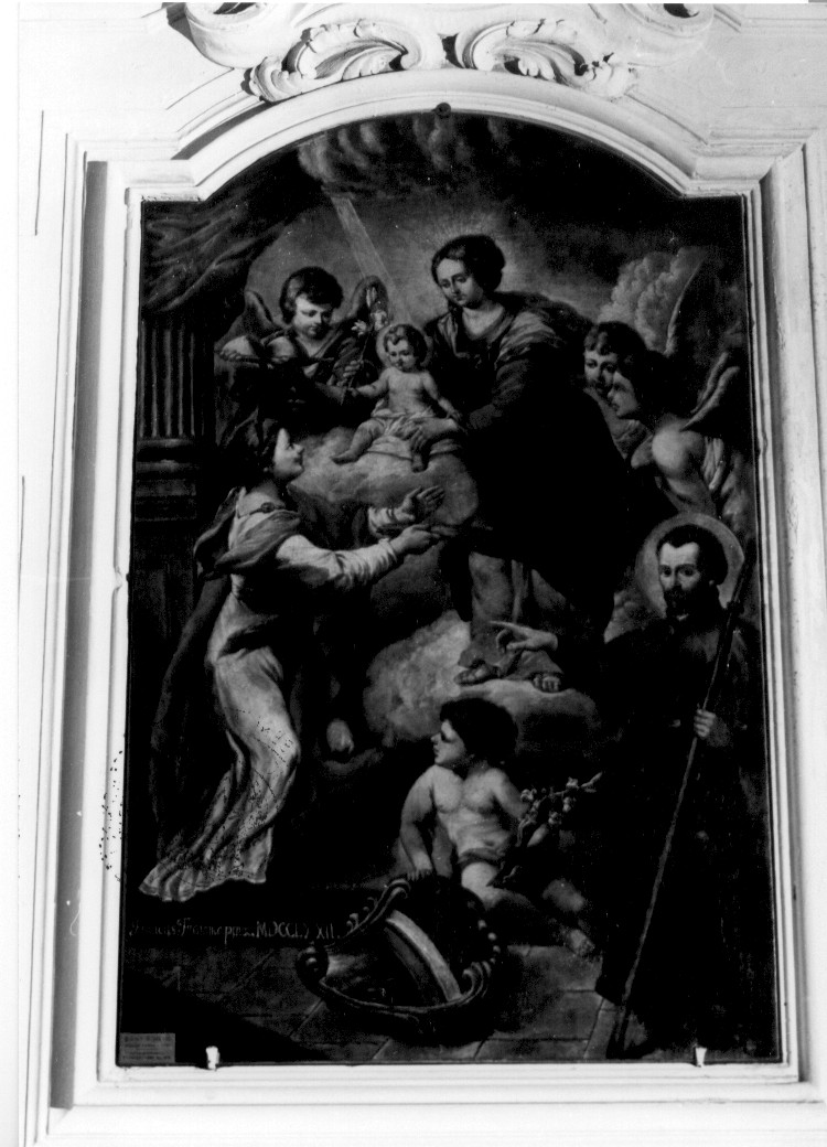 Vergine col bambino, Sant'Agata e San Francesco Saverio (dipinto) di Fiamma Franco (sec. XVIII)