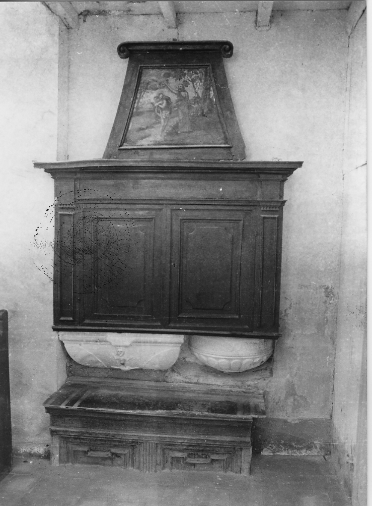 fonte battesimale - a vasca, opera isolata - ambito Italia centrale (sec. XVIII)