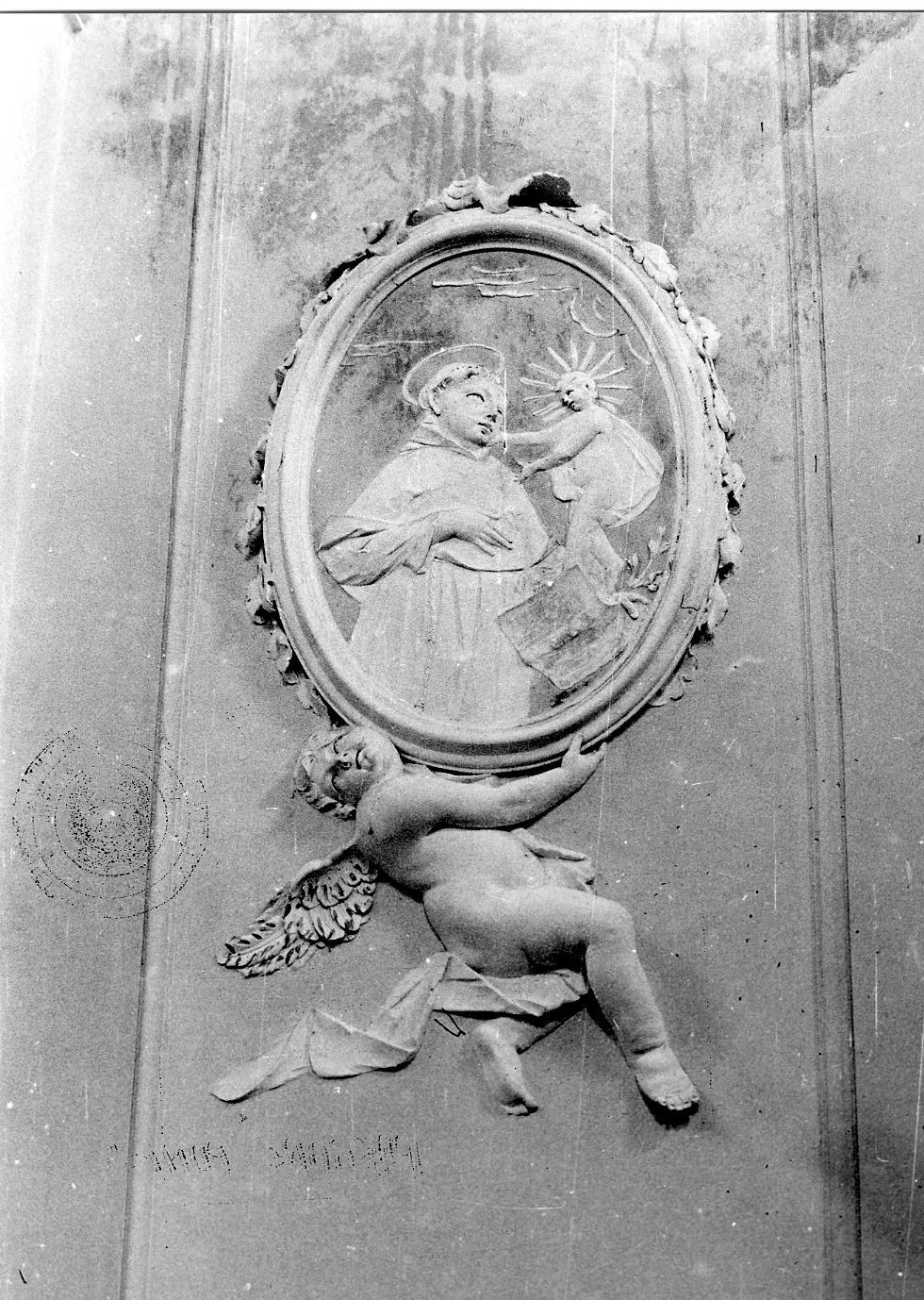 Sant'Antonio da Padova (decorazione plastica, opera isolata) - ambito Italia centrale (sec. XIX)