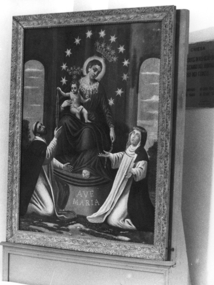 La Madonna del rosario, Madonna del Rosario con San Domenico e Santa Caterina da Siena (dipinto) - ambito abruzzese (seconda metà sec. XIX)