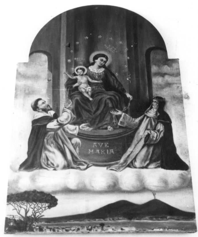 Madonna del Rosario, Madonna del rosario, Santa Caterina da Siena e San Domenico (dipinto) - ambito abruzzese (seconda metà sec. XIX)