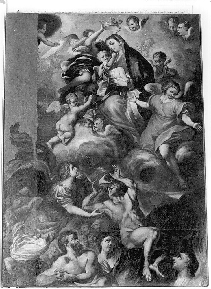 Madonna con Bambino in gloria che intercede per le anime del purgatorio (dipinto, opera isolata) - ambito abruzzese (sec. XVIII)