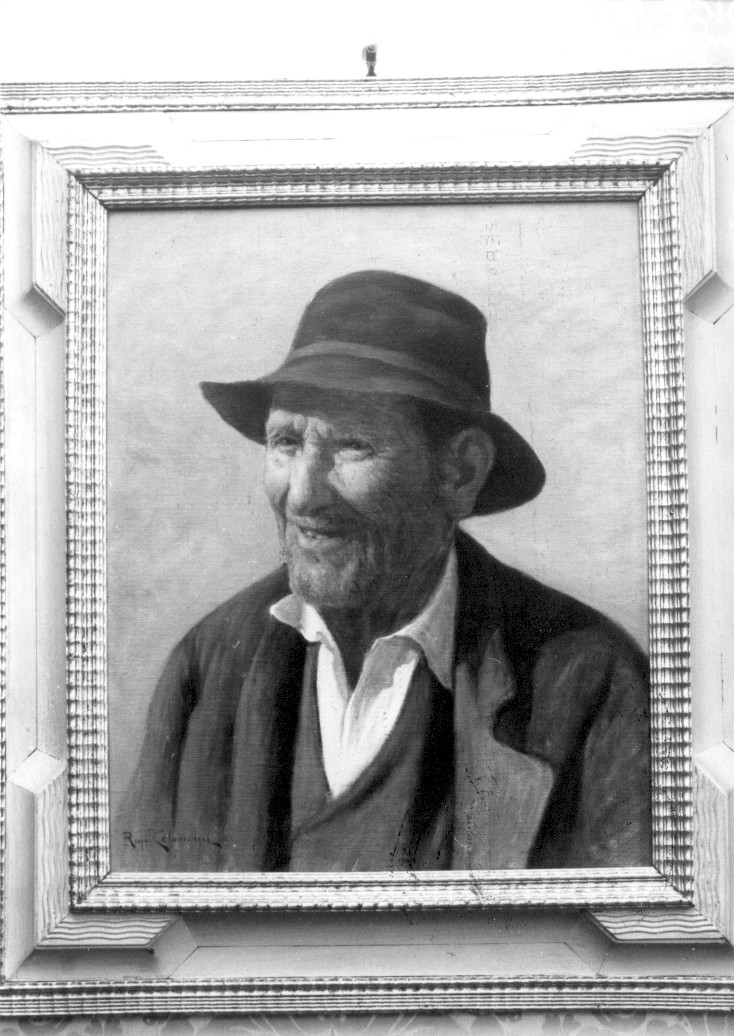 Testa di vecchio (dipinto) di Celommi Raffaello (sec. XX)