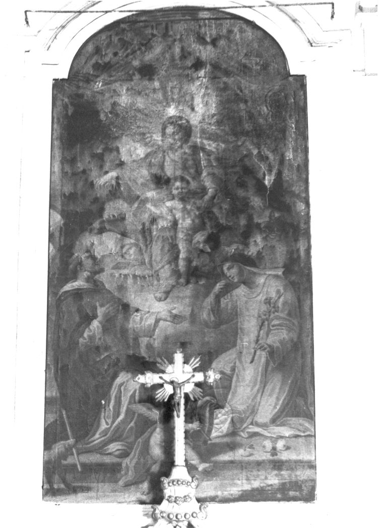 Madonna del Rosario con San Domenico e Santa Caterina da Siena (dipinto, opera isolata) - ambito abruzzese (sec. XVIII)