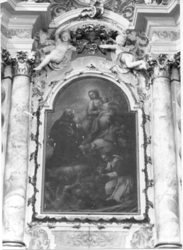 San Francesco d'Assisi intercede presso la Madonna per le anime del purgatorio (dipinto, opera isolata) - ambito napoletano (sec. XVIII)