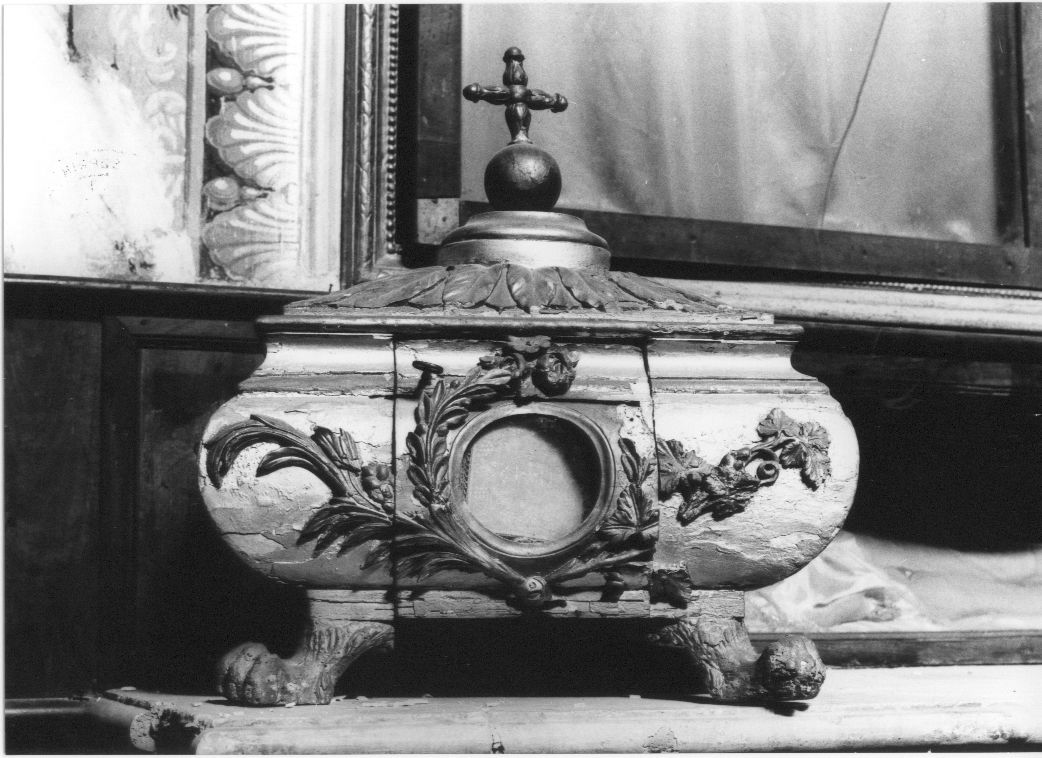 reliquiario a teca - a sarcofago, opera isolata - produzione abruzzese (sec. XVIII)