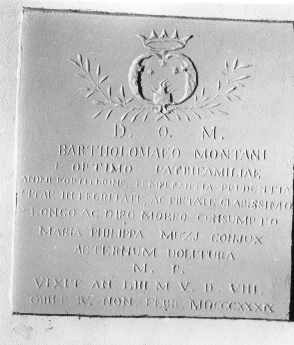 lapide commemorativa, opera isolata - ambito teramano (seconda metà sec. XIX)