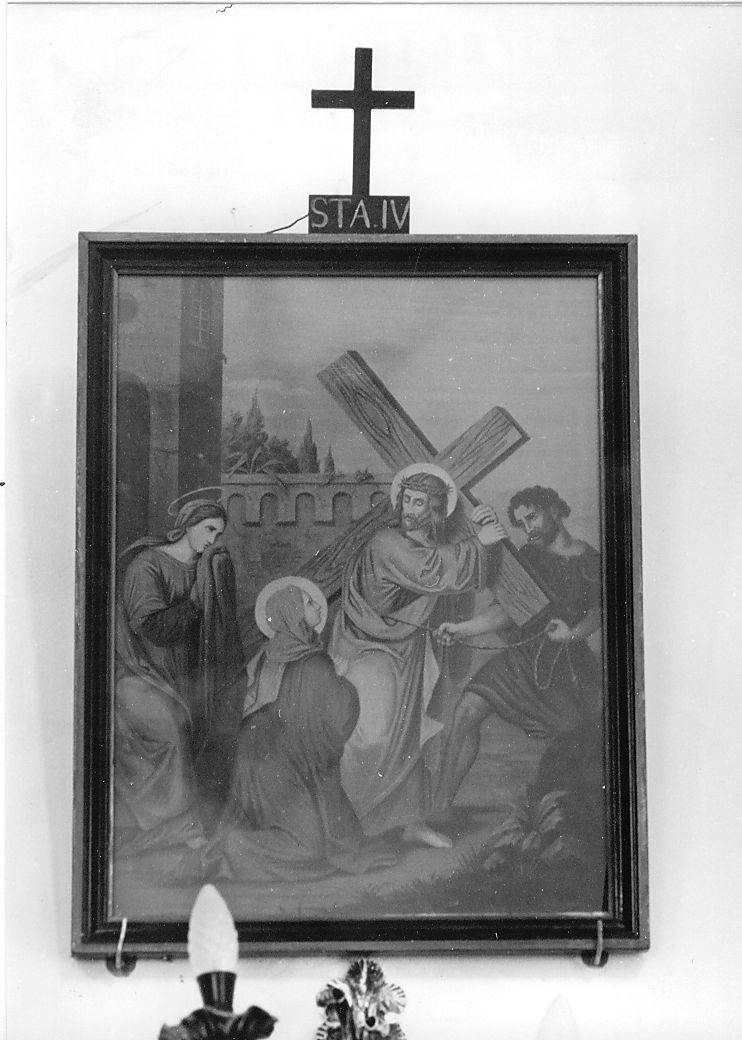 Gesù incontra la Madonna (dipinto) - bottega di Castelli (secondo quarto sec. XX)