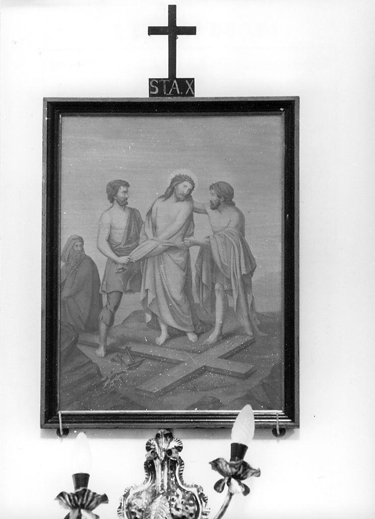 Gesù spogliato e abbeverato di fiele (dipinto) - bottega di Castelli (secondo quarto sec. XX)