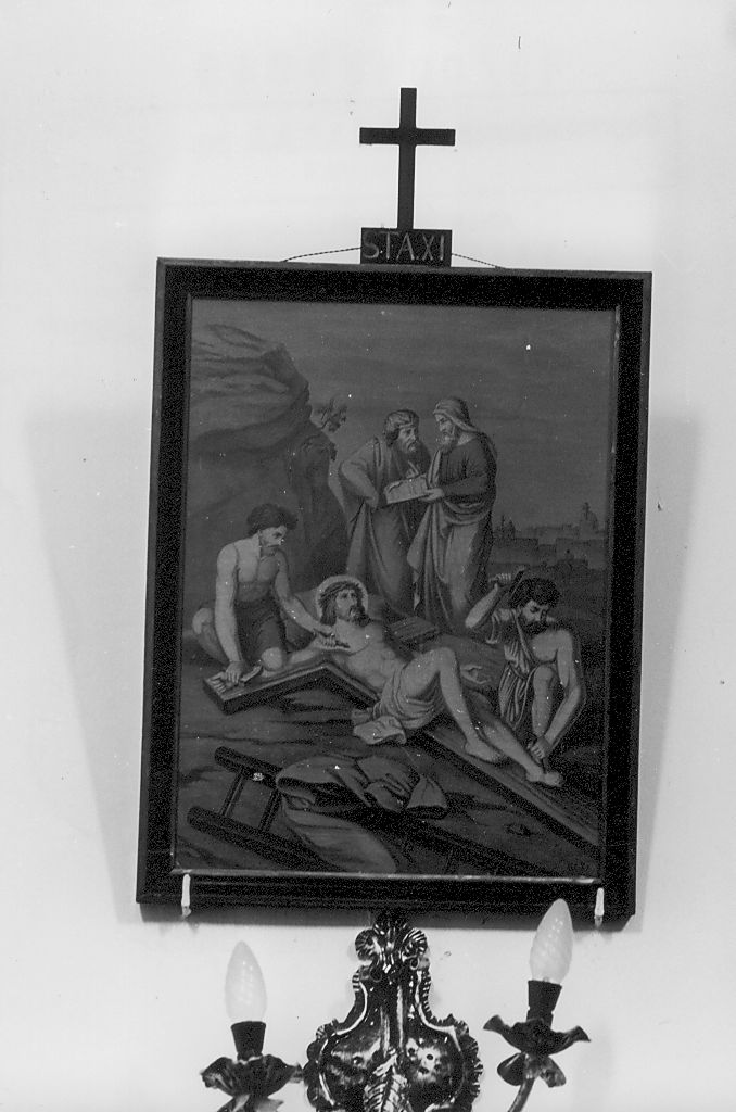 Gesù inchiodato alla croce (dipinto) - bottega di Castelli (secondo quarto sec. XX)