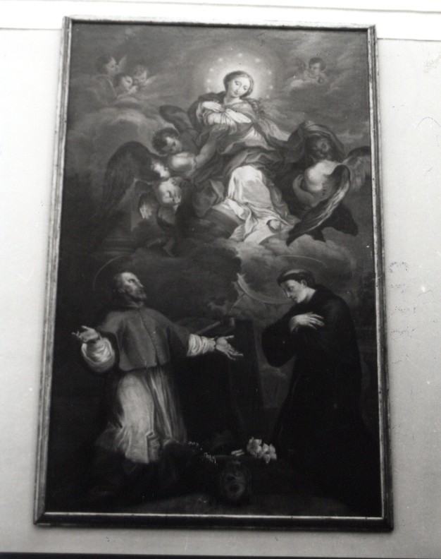 Madonna Assunta con angeli e Santi (dipinto, opera isolata) di Baldati Vincenzo (attribuito) (sec. XVIII)