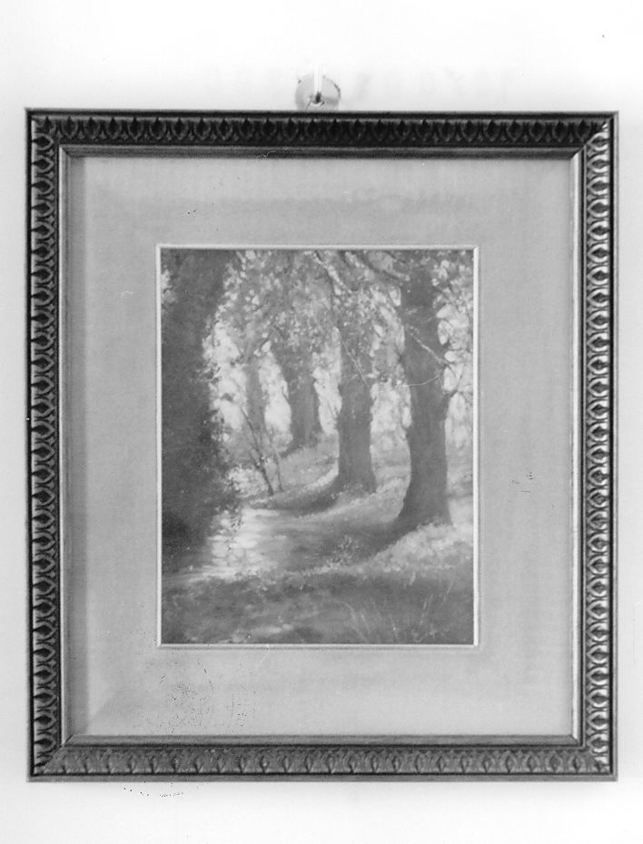 Paesaggio fluviale, paesaggio (dipinto, opera isolata) di Aurini Ernesto (secondo quarto sec. XX)