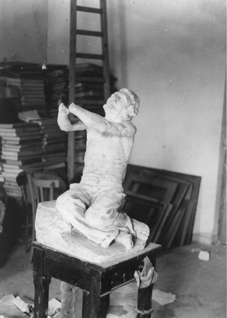 Demente, figura maschile (statua, opera isolata) di Pagliaccetti Raffaello (attribuito) (sec. XIX)