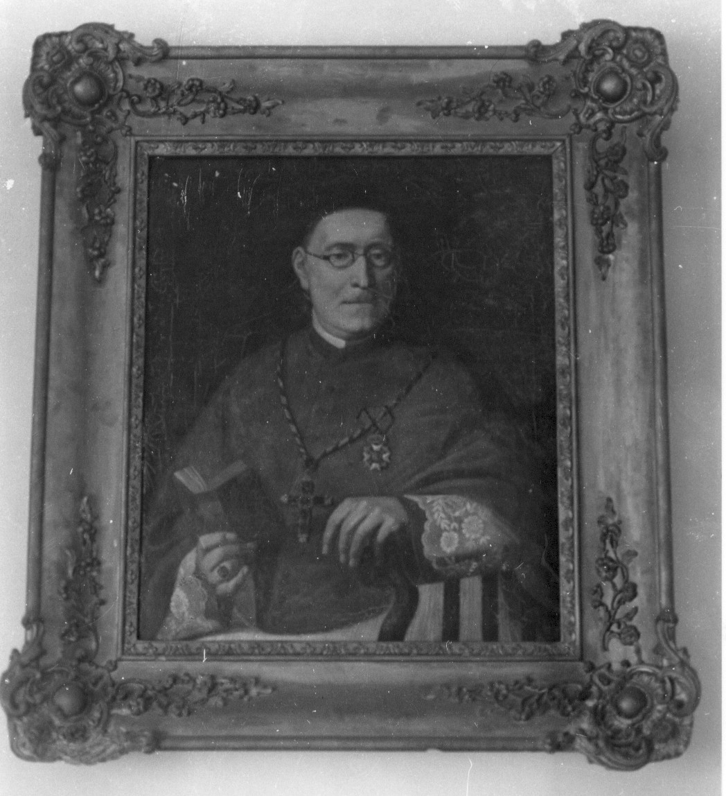 Ritratto di vescovo, ritratto a mezza figura di prelato (dipinto, opera isolata) - ambito teramano (sec. XIX)