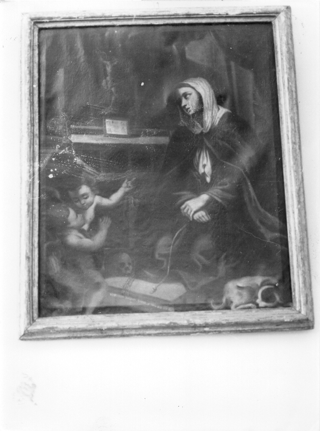 Estasi di Santa Margherita da Cortona, Santa Margherita da Cortona prega davanti al Cristo crocifisso; la testa di Cristo si piega verso di lei (dipinto, opera isolata) di Baldati Vincenzo (attribuito) (ultimo quarto sec. XVIII)