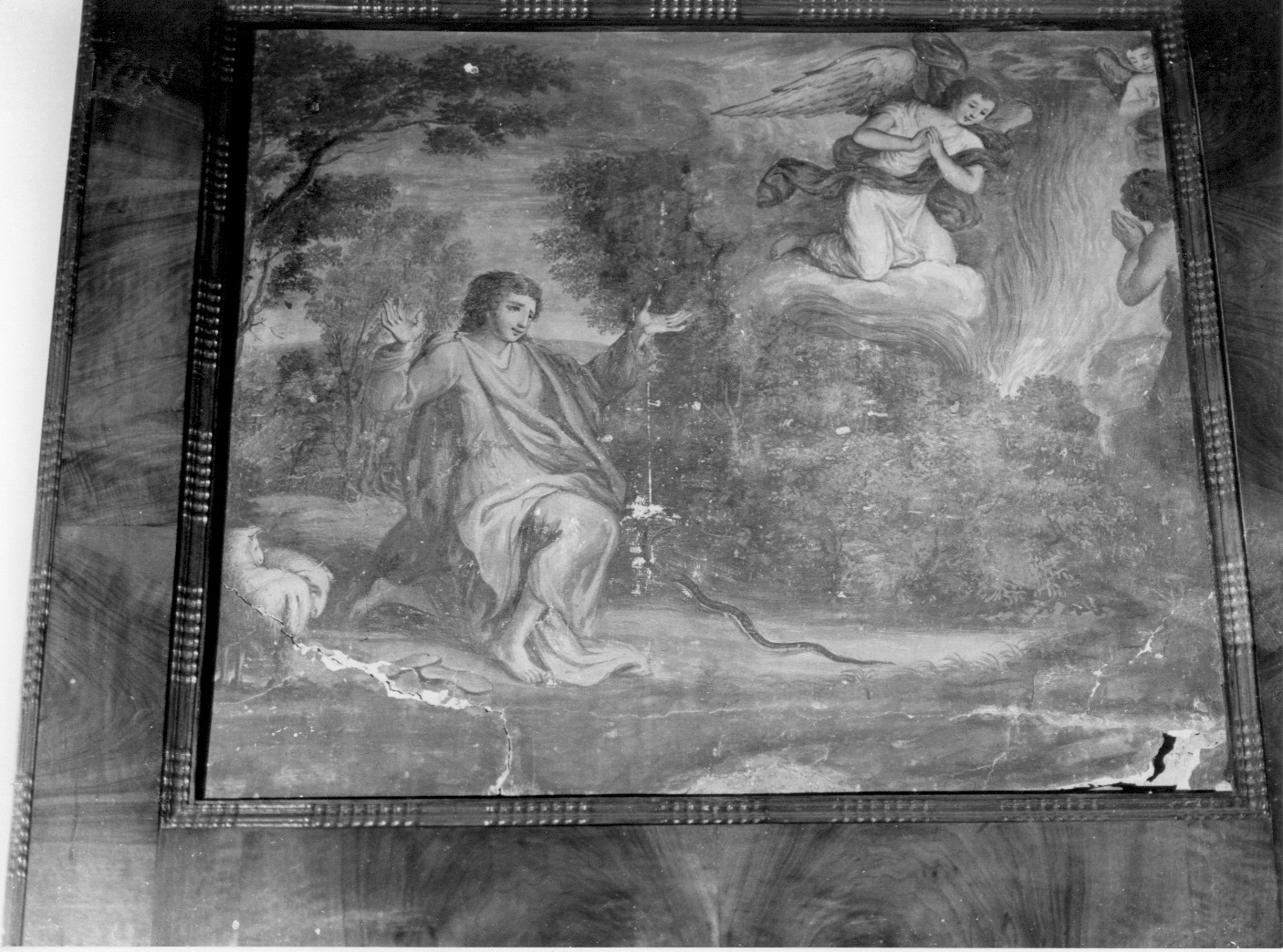 Mosè e il roveto ardente (dipinto, opera isolata) - ambito teramano (sec. XVIII)