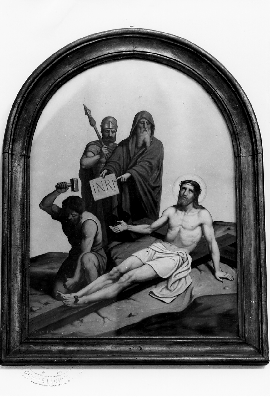 Gesù inchiodato alla croce (dipinto) - ambito francese (fine sec. XIX)