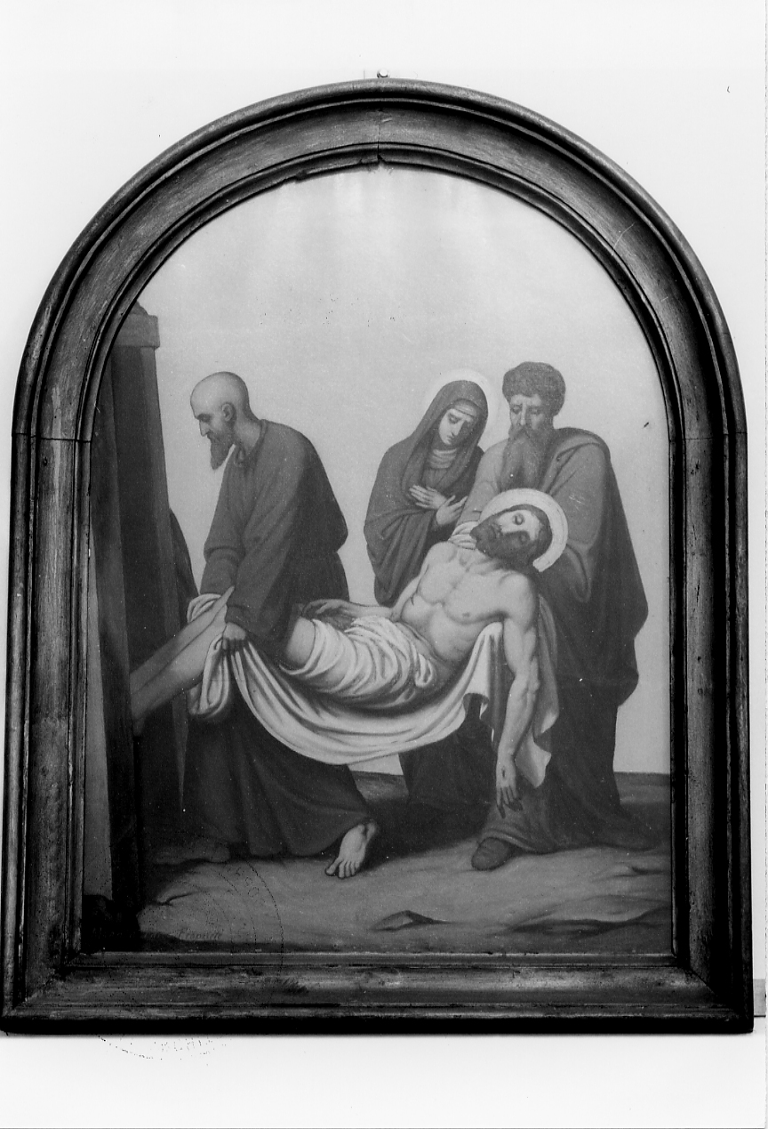 Gesù deposto nel sepolcro (dipinto) - ambito francese (fine sec. XIX)