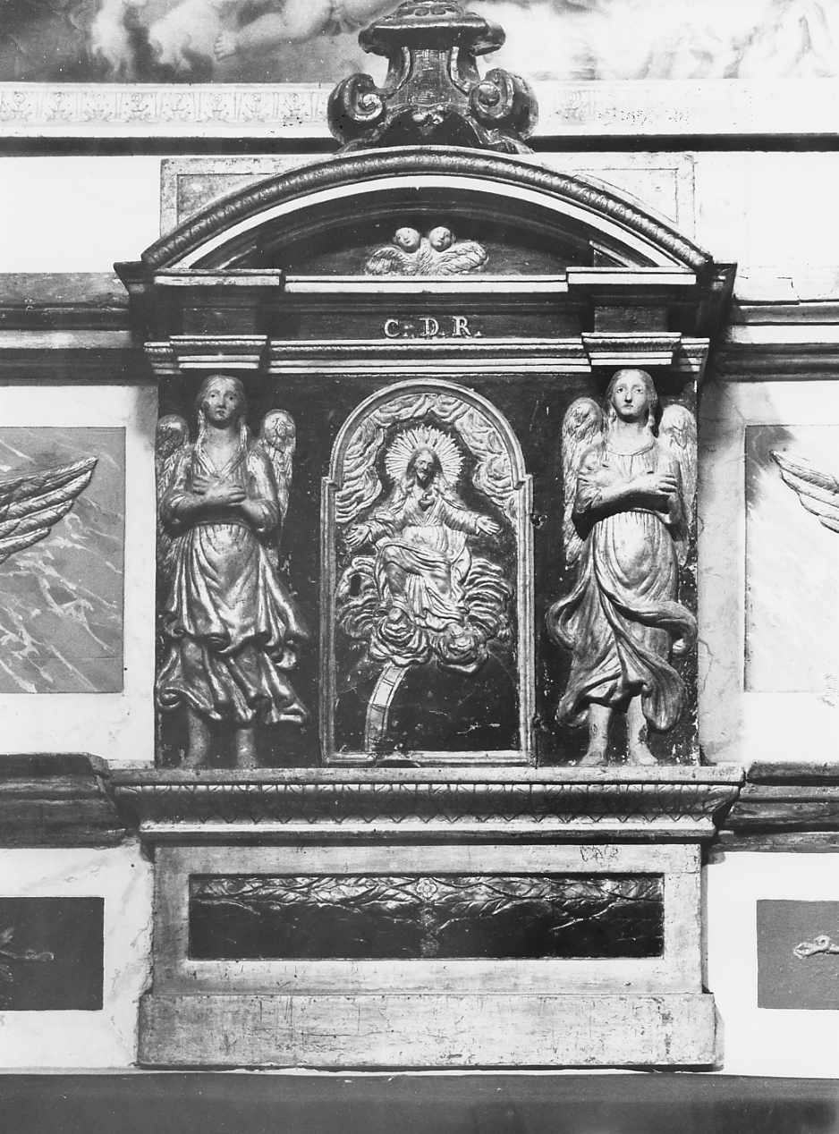 motivi decorativi architettonici con angeli e Sacro Cuore di Gesù (tabernacolo) - ambito abruzzese (seconda metà sec. XVIII)