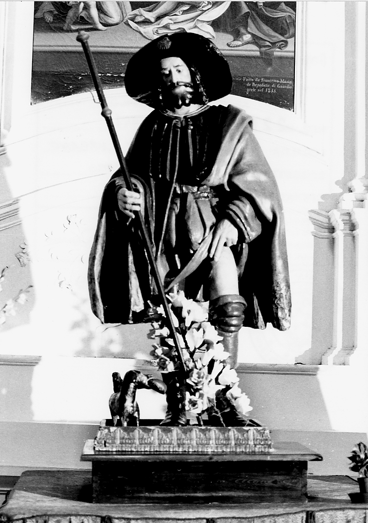 San Rocco indica la gamba malata (statua, serie) - ambito abruzzese (sec. XIX)