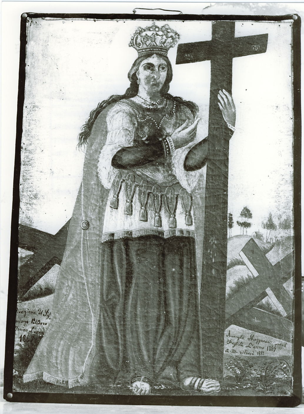 Sant'Elena con la vera croce (dipinto, opera isolata) di Mezzacane Arcangelo (sec. XIX)