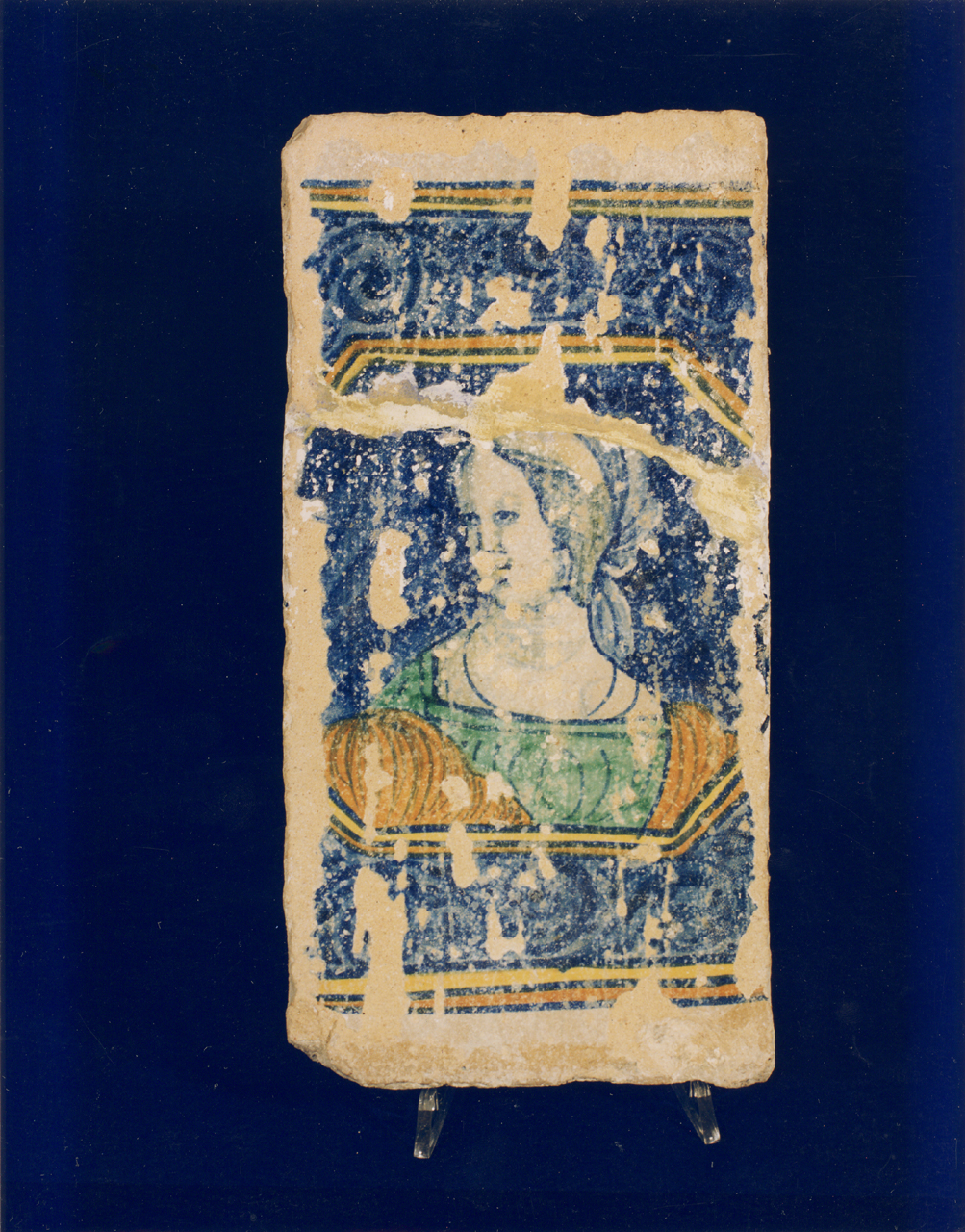 mattonella, frammento - manifattura di Castelli (sec. XVI)