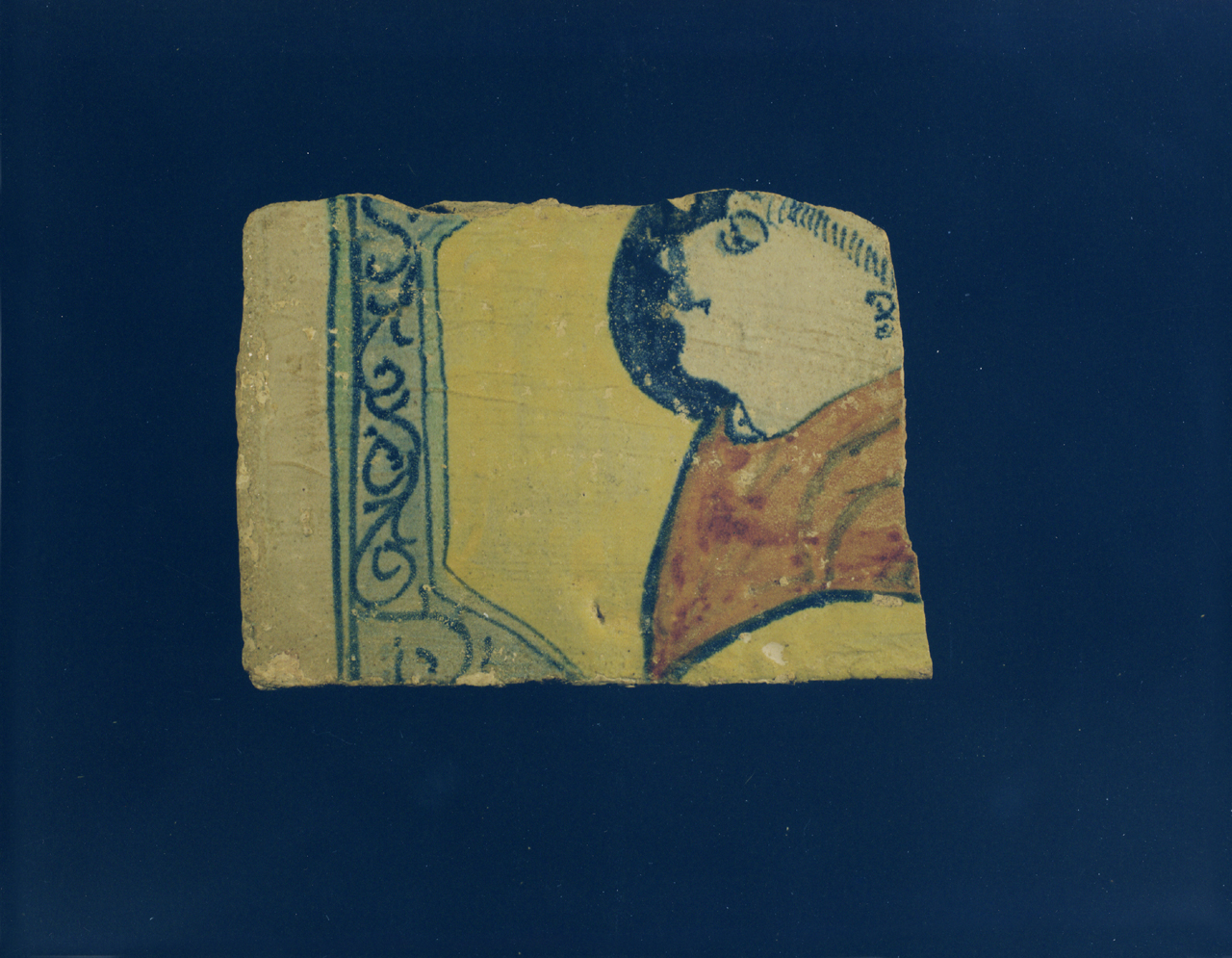 mattonella, frammento - manifattura di Castelli (sec. XVI)