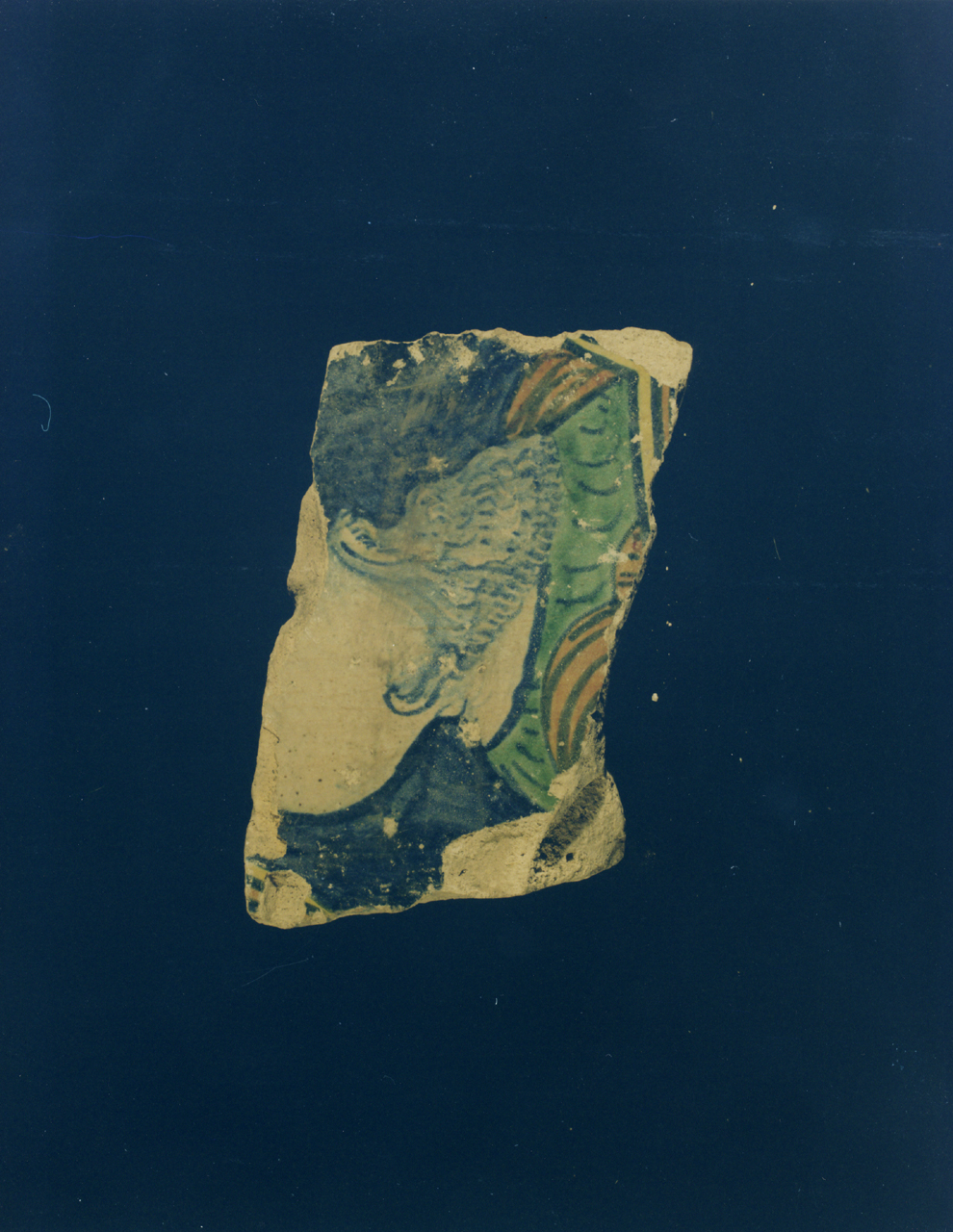 mattonella, frammento - manifattura di Castelli (sec. XVI)