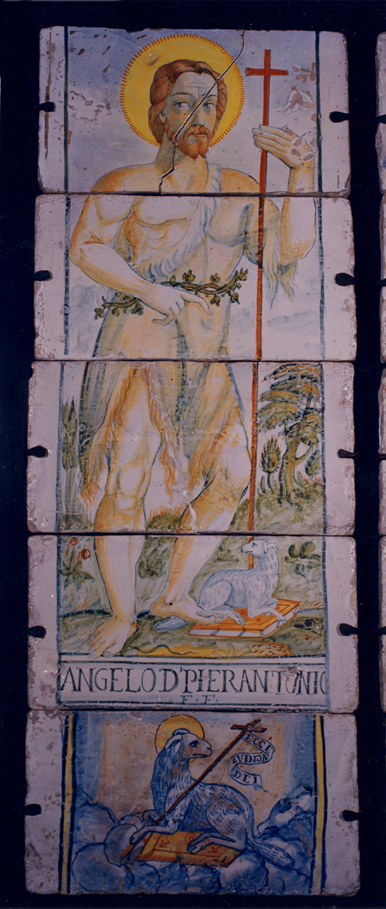 San Giovanni Battista (pannello) - manifattura di Castelli (seconda metà sec. XVII)