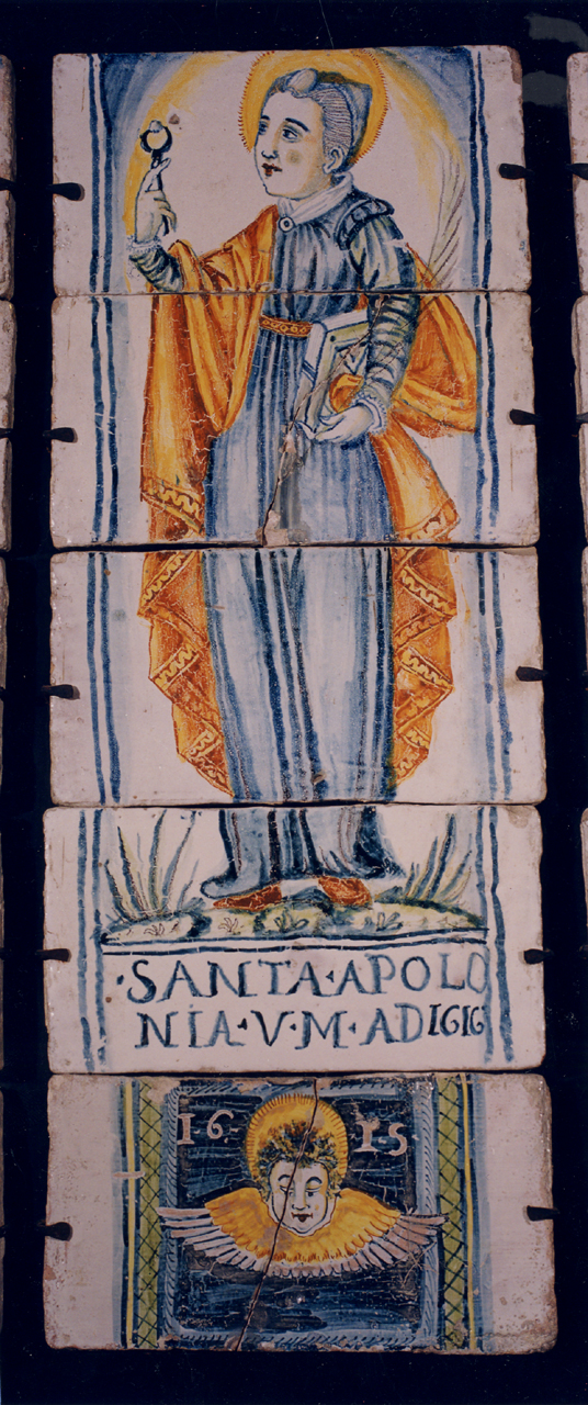 Sant'Apollonia (pannello) - manifattura di Castelli (sec. XVII)