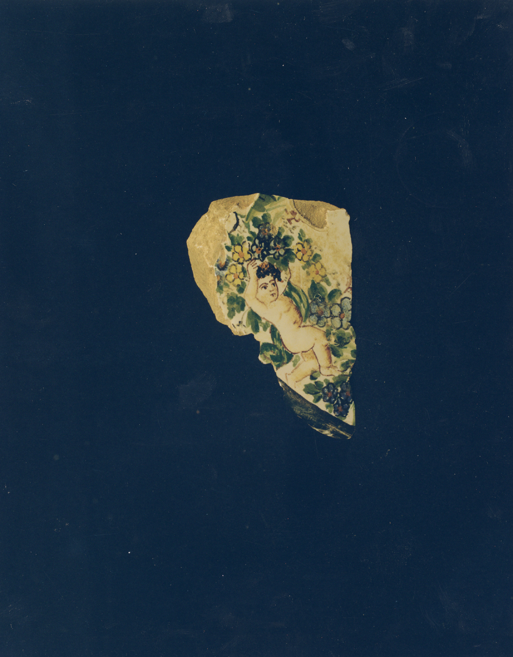 targa, frammento - manifattura di Castelli (sec. XVIII)