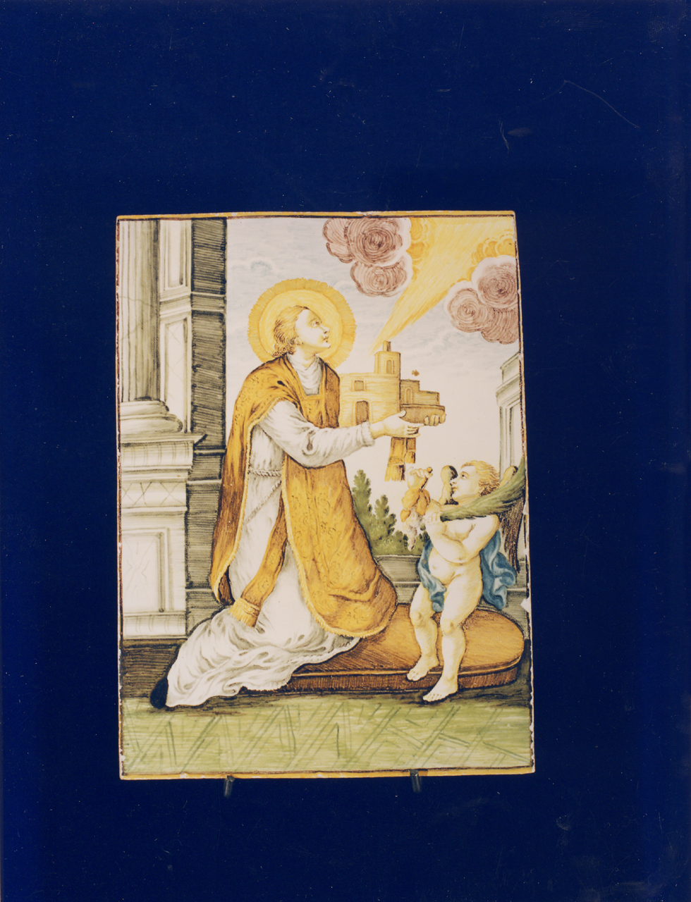 Sant'Eusanio (targa) - manifattura di Castelli (sec. XVIII)