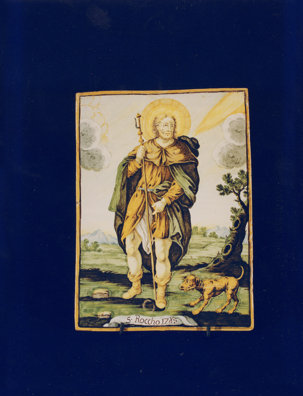 San Rocco (targa) - manifattura di Castelli (sec. XVIII)