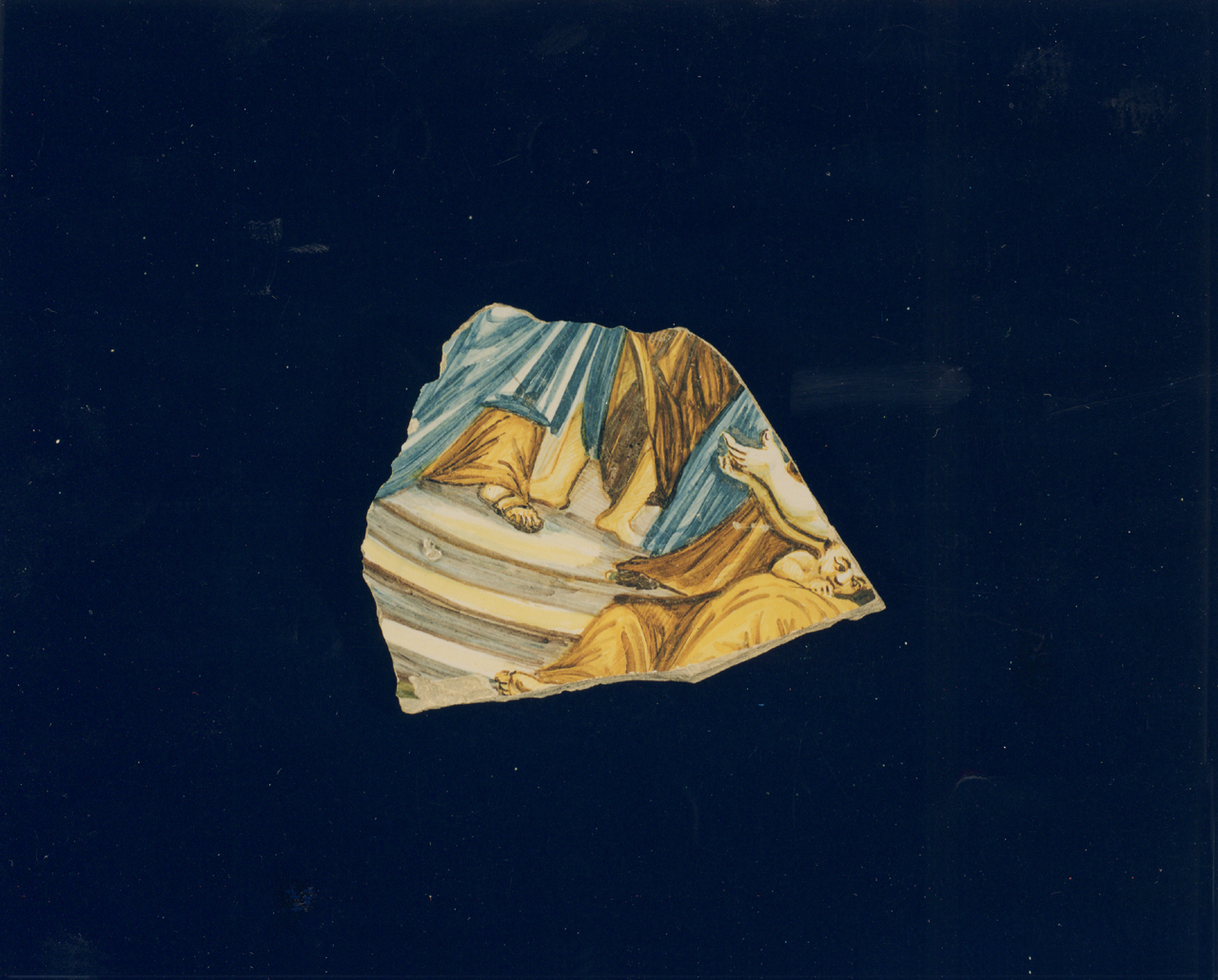 targa, frammento - manifattura di Castelli (sec. XVIII)