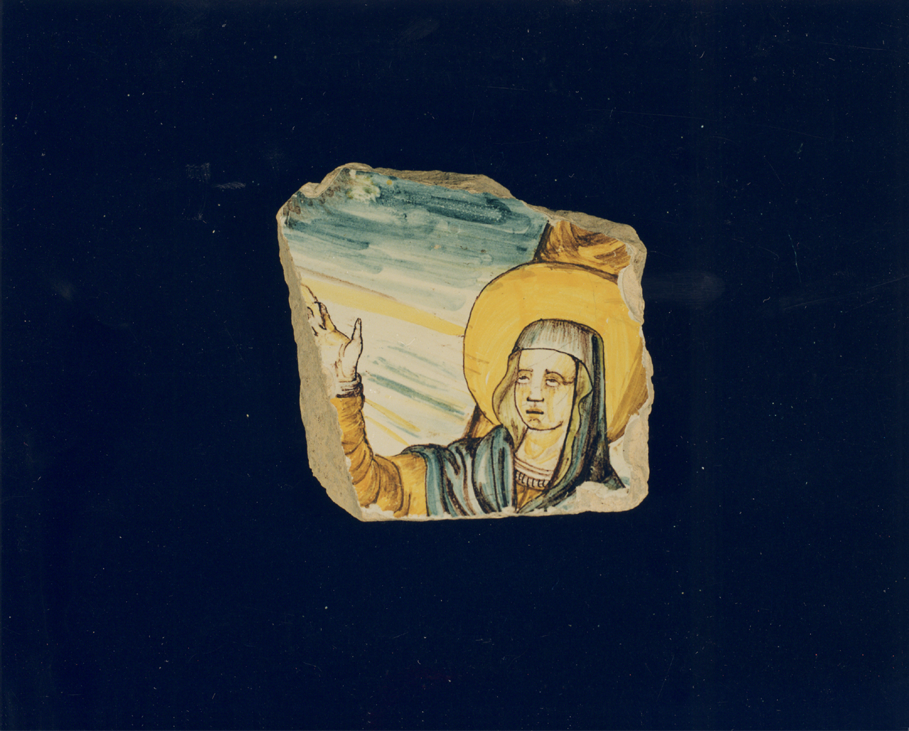 targa, frammento - manifattura di Castelli (sec. XVIII)