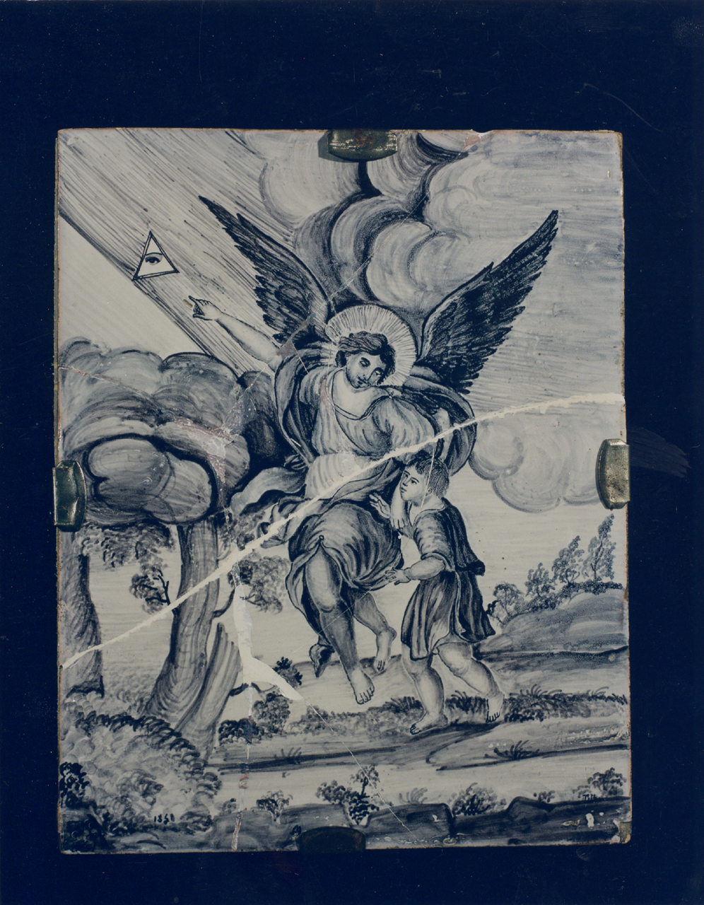 L'angelo e Tobiolo (targa) di Barnabei Felice (sec. XIX)