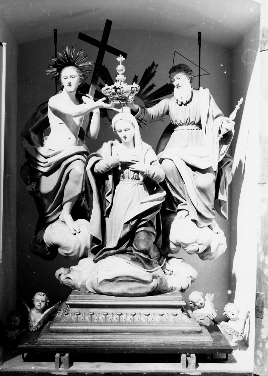 incoronazione di Maria Vergine (gruppo scultoreo, opera isolata) di Conti Salvatore (sec. XIX)