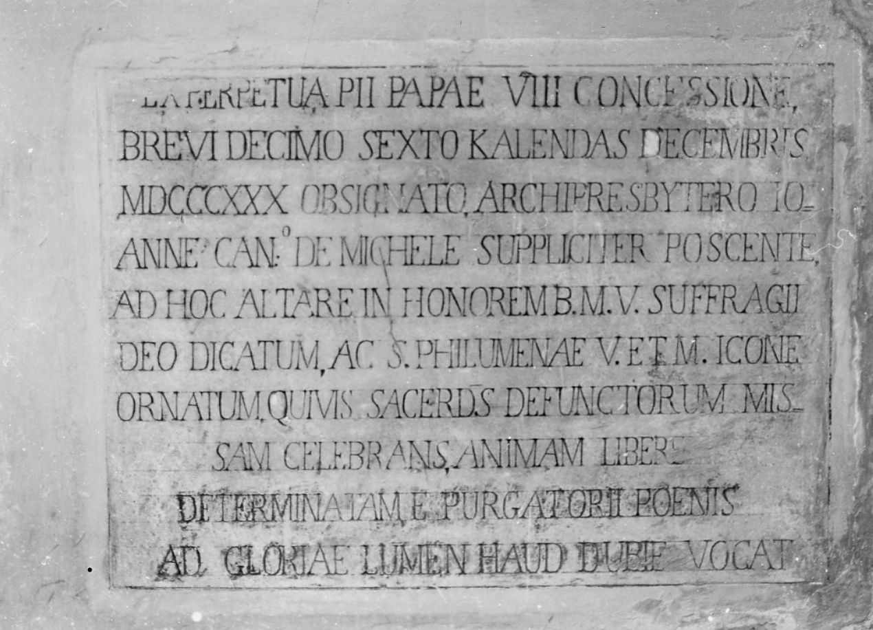 lapide commemorativa, opera isolata - bottega abruzzese (sec. XIX)