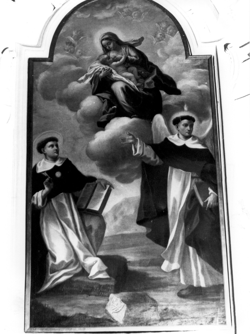 Madonna col Bambino con figure di Santi (dipinto) di Fumo Antonio (sec. XVIII)