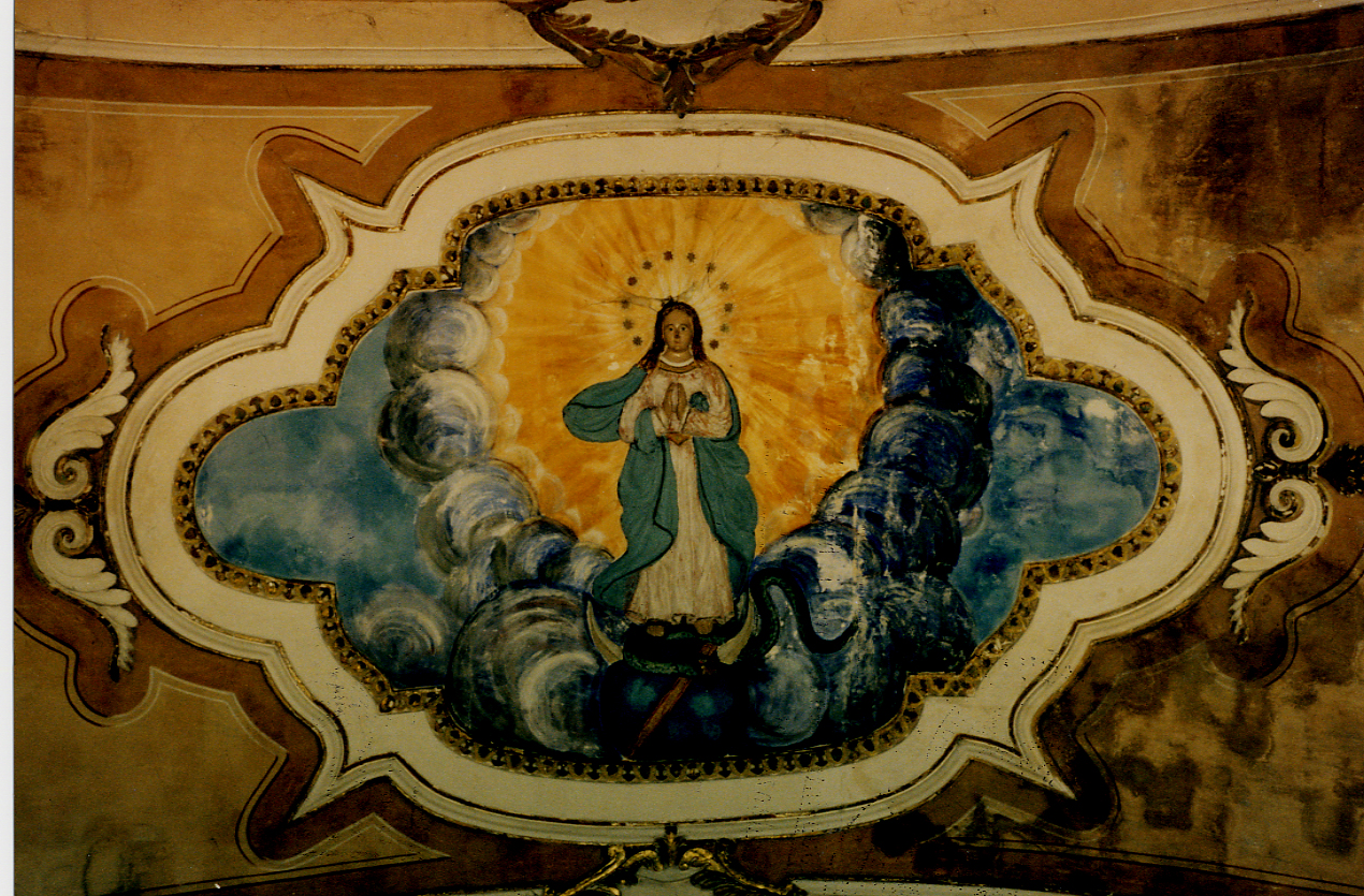 cornice centrale, Immacolata Concezione (dipinto) - ambito abruzzese (fine sec. XIX)