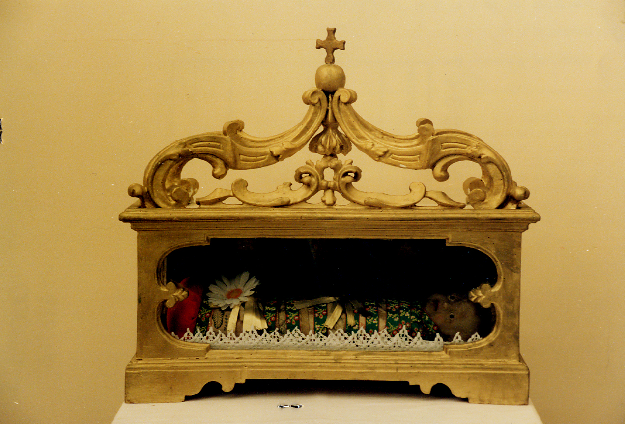 reliquiario a teca - a urna - ambito abruzzese (metà sec. XIX)