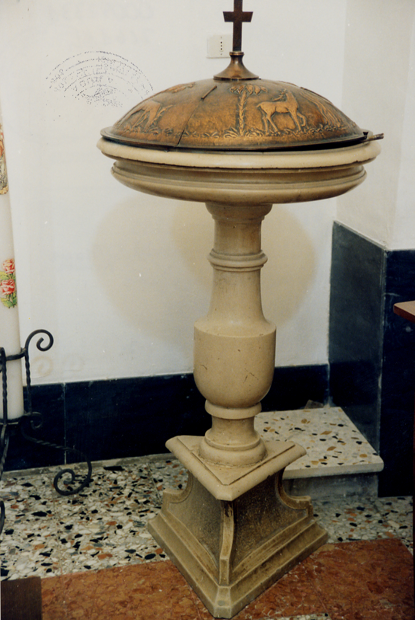 acquasantiera - a fusto - ambito molisano (sec. XVII)