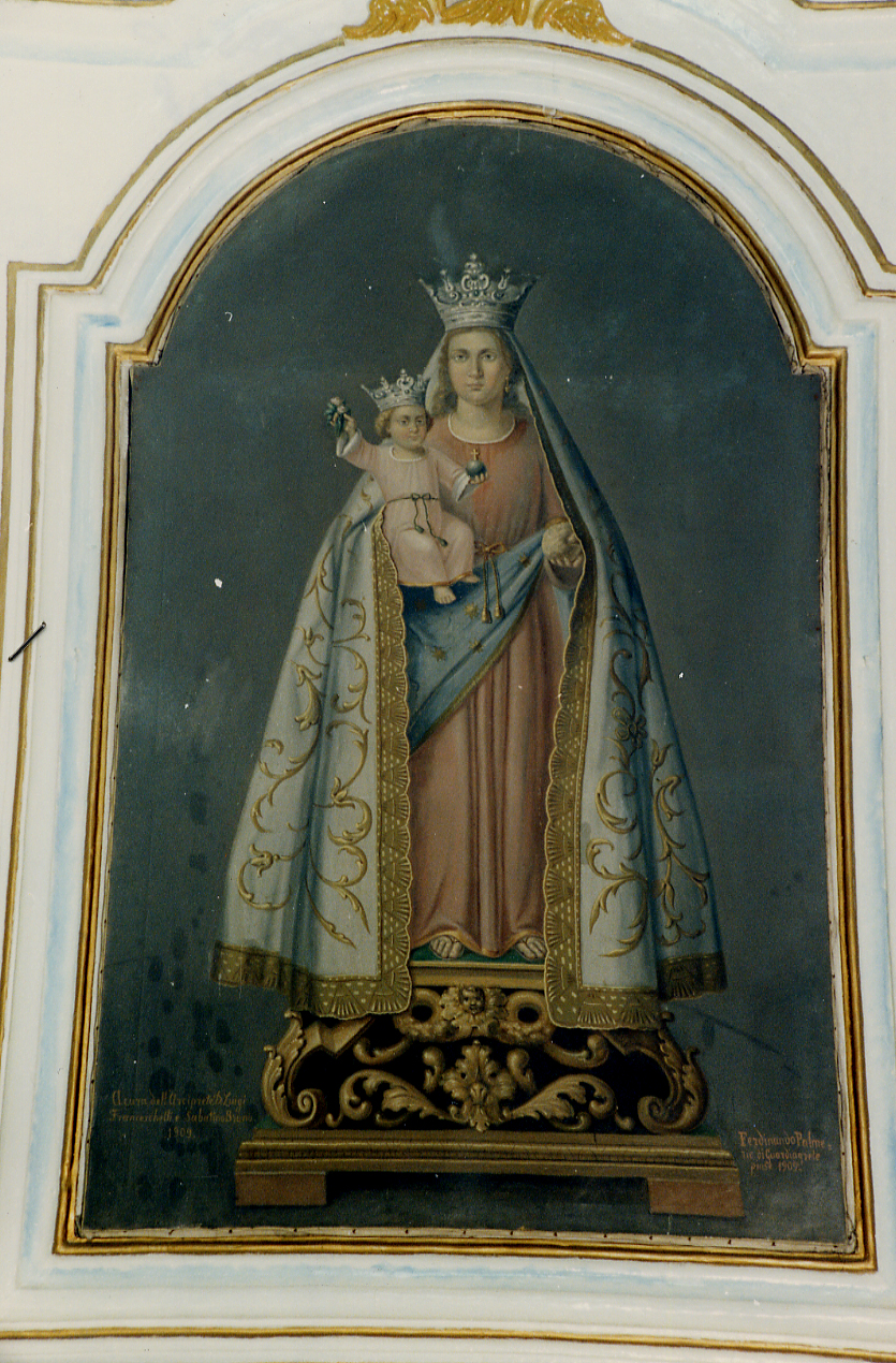altare cappella destra, Madonna della Spugna (dipinto) di Palmerio Ferdinando (sec. XX)