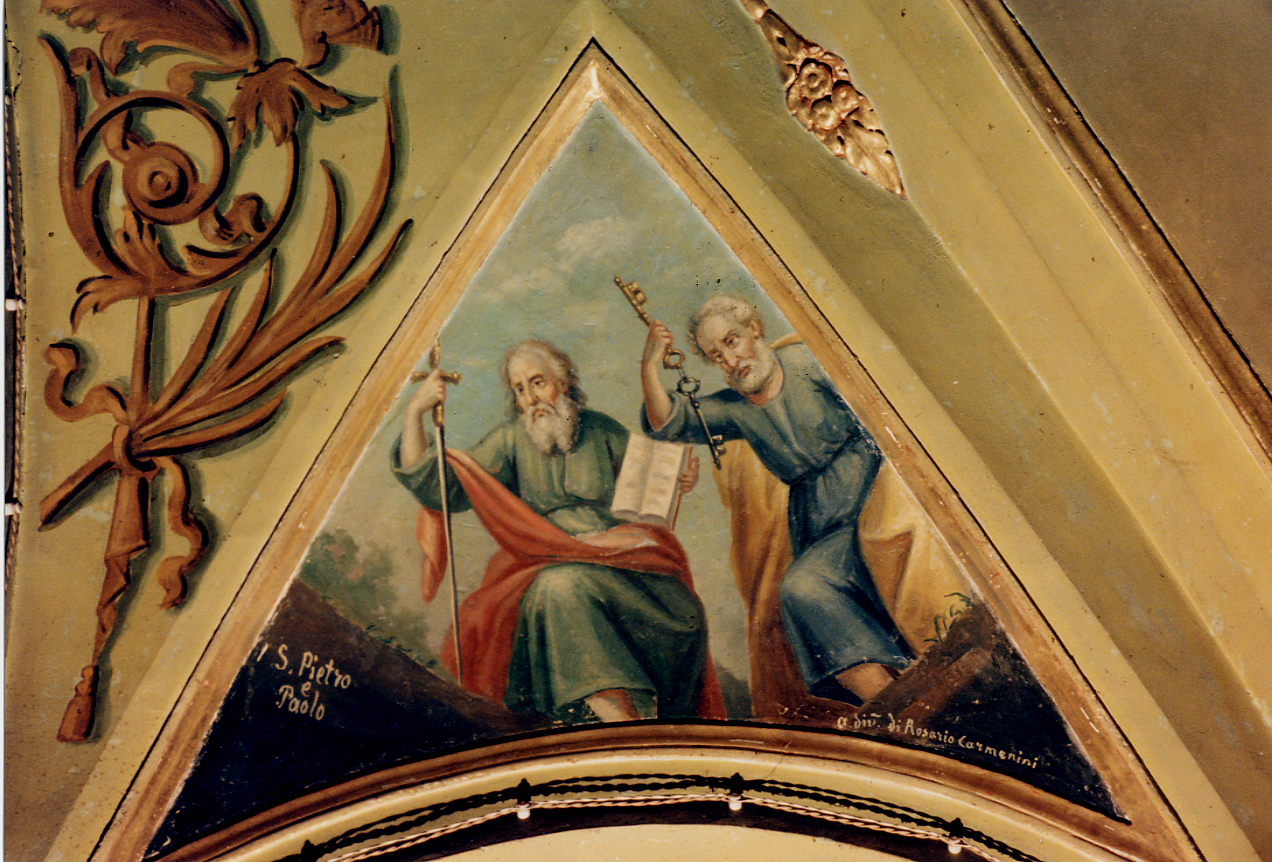 Santi Pietro e Paolo (dipinto) di Palmerio Ferdinando (scuola) (sec. XX)
