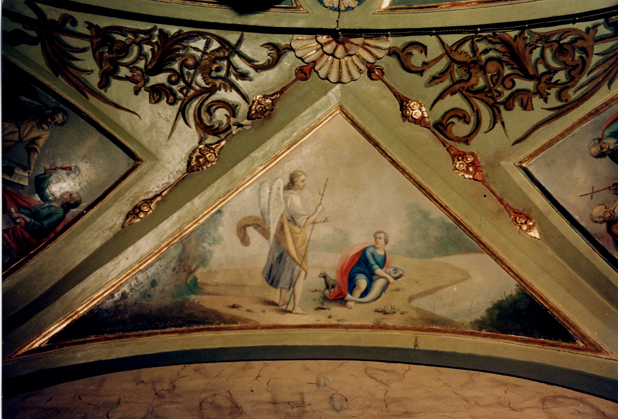 Tobiolo e l'Angelo (dipinto) di Palmerio Ferdinando (scuola) (sec. XX)