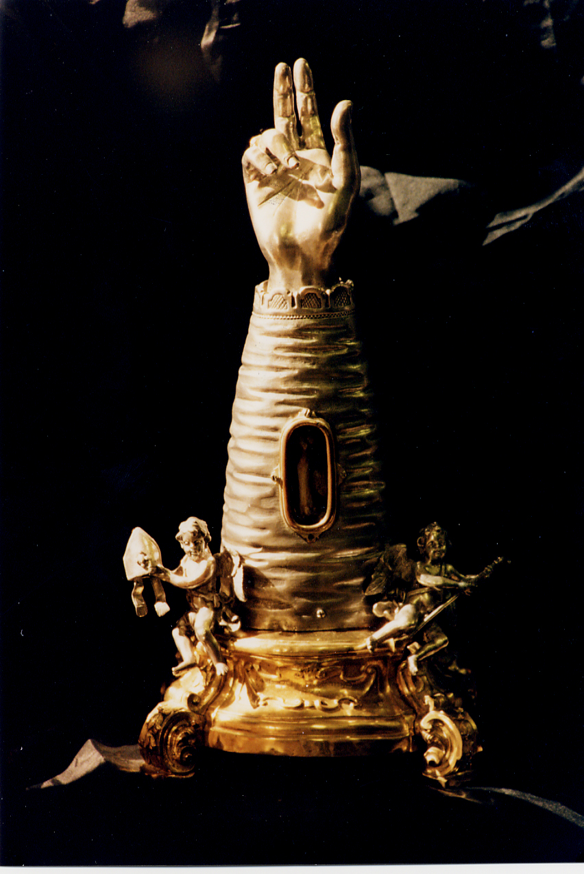 reliquiario antropomorfo - a braccio - bottega napoletana (sec. XVIII)