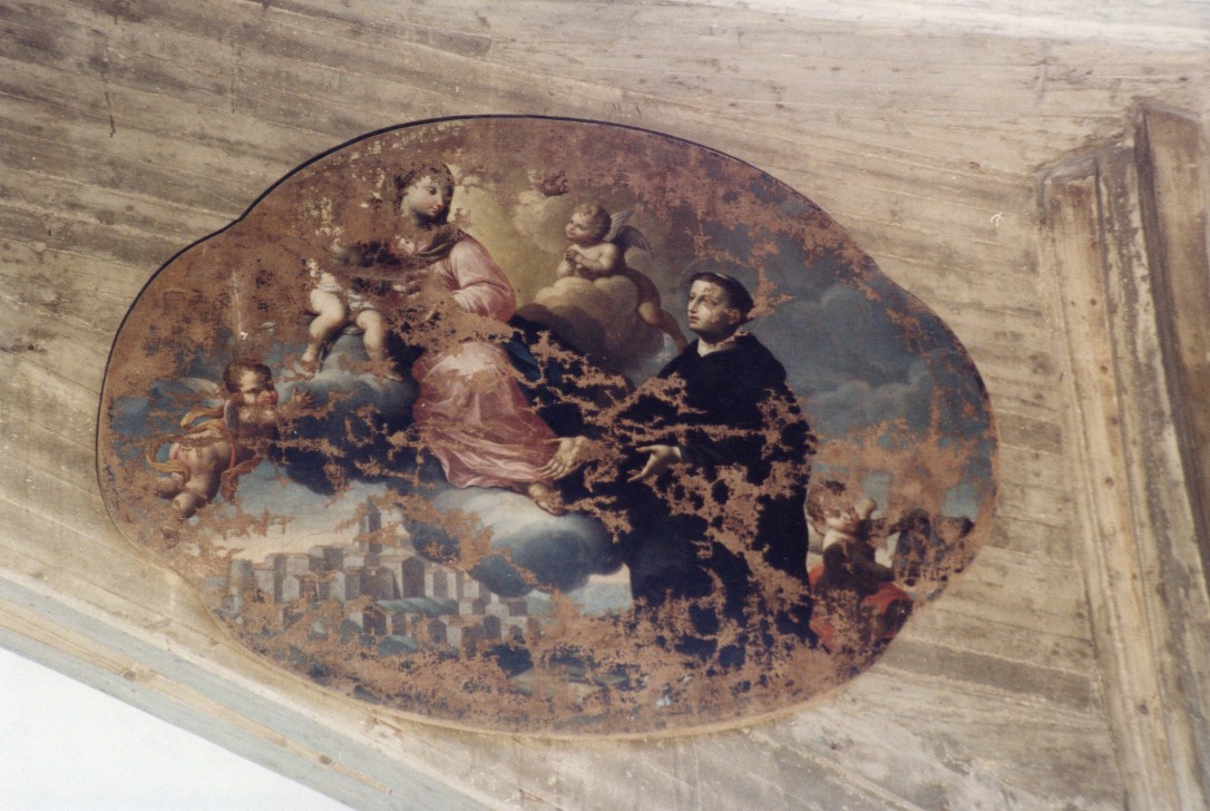 Beato Angelo con Madonna ed Angeli (dipinto) di De Litiis Giulio Cesare (sec. XVIII)