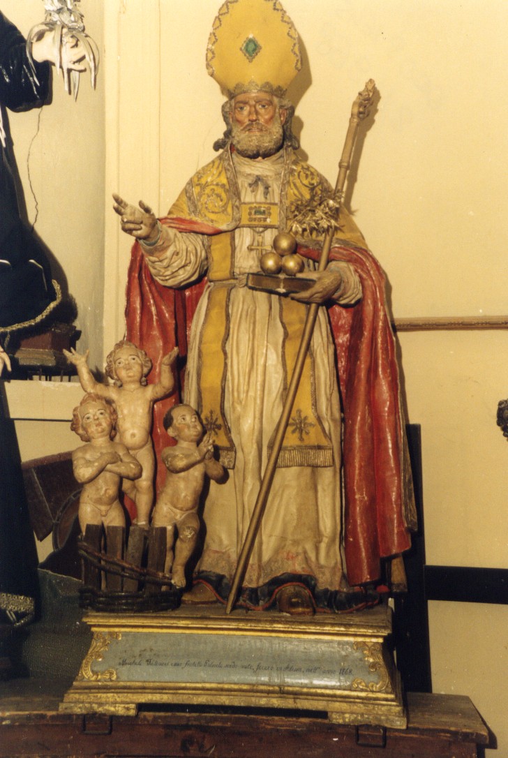 San Nicola di Bari (statua) di Falcucci Michele, Falcucci Gabriele (sec. XIX)