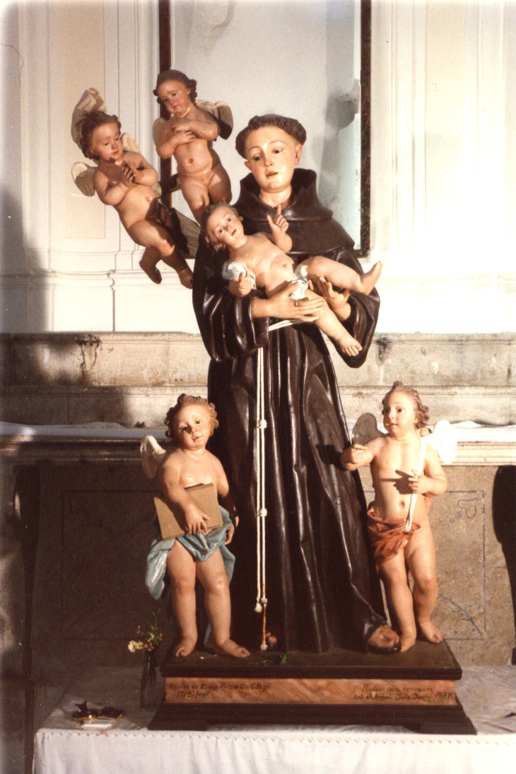 Sant'Antonio di Padova (statua) di Di Zinno Paolo Saverio (sec. XVIII)