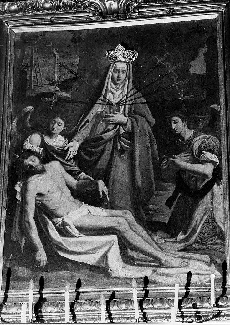 MADONNA ADDOLORATA, Cristo deposto dalla croce (pala d'altare) di Mausonio Giovanni Paolo (attribuito) (sec. XVI)